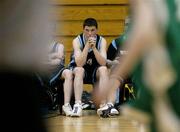 9 May 2006; An anxious Rory Quinlan, Mercy Mounthawk, Tralee, watches on during the dying minutes of the match. All-Ireland Second Year A Boys Final, St. Malachys, Belfast v Mercy Mounthawk, Tralee, National Basketball Arena, Tallaght, Dublin. Picture credit: Brian Lawless / SPORTSFILE