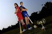 11 May 2006; The National Camogie League Division 1 Final between Cork and Tipperary takes place immediately following the Munster Hurling Championship clash between Limerick and Tipperary in Semple Stadium on Sunday next. Pictured at a photocall ahead of Sunday's game are Julie Kirwan, right,Tipperary, and Rena Buckley, Cork. Picture credit: David Maher / SPORTSFILE