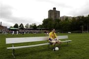 14 May 2006; Roscommon captain Stephen Lohan sits on the bench awaiting his team-mates for the team photograph before the game. Bank of Ireland Connacht Football Championship, New York v Roscommon, Gaelic Park, The Bronx, New York, USA. Picture credit: Brendan Moran / SPORTSFILE