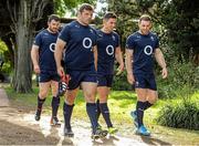 3 June 2014; Ireland players, from left, Damien Varley, Mike Ross, Noel Reid and Darren Cave make their way to squad training ahead of their opening Summer Tour 2014  test game against Argentina on Saturday. Ireland Rugby Squad Training, Hurling Club, Buenos Aires, Argentina. Picture credit: Stephen McCarthy / SPORTSFILE