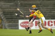 14 May 2006; Paul Keith, Down, in action against Patrick Doherty, Antrim. Ulster Minor Hurling Championship, Antrim v Down, Casement Park, Belfast. Picture credit; Pat Murphy / SPORTSFILE