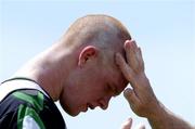 20 May 2006; Terry Dixon, Republic of Ireland, has sun cream applied to his head during squad training. Municipal stadium, Lagos, Portugal. Picture credit; David Maher / SPORTSFILE