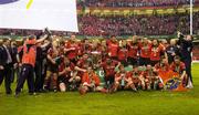 20 May 2006; The Munster team celebrate with the Heineken Cup. Heineken Cup final, Munster v Biarritz Olympique, Millennium Stadium, Cardiff, Wales. Picture credit; Brian Lawless / SPORTSFILE