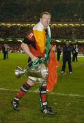 20 May 2006; Munster lock Paul O'Connell with the Heineken Cup after the game. Heineken Cup Final, Munster v Biarritz Olympique, Millennium Stadium, Cardiff, Wales. Picture credit; Brendan Moran / SPORTSFILE