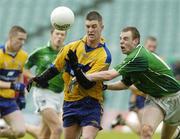 21 May 2006; Enda Coughlan, Clare, in action against Seanie Buckley, Limerick. Bank of Ireland Munster Senior Football Championship, Quarter-final, Limerick v Clare, Gaelic Grounds, Limerick. Picture credit; Damien Eagers / SPORTSFILE