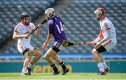 7 June 2014; Dave Smyth, Fingal, in action against Conor McNally, left, and Mike O'Gorman, Tyrone. Nicky Rackard Cup Final, Fingal v Tyrone, Croke Park, Dublin. Picture credit: Piaras Ó Mídheach / SPORTSFILE