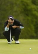 19 May 2006; Johan Edfors, Sweden, lines up a putt on the 16th during round 2. Nissan Irish Open Golf Championship, Carton House Golf Club, Maynooth, Co. Kildare. Picture credit; Pat Murphy / SPORTSFILE