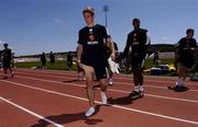 23 May 2006; Kevin Doyle, Republic of Ireland, walks off the pitch at the end of squad training. Municipal Stadium, Lagos, Portugal. Picture credit; David Maher / SPORTSFILE