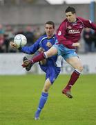 26 May 2006; Shane Guerin, Limerick FC, in action against Stephen Bradley, Drogheda United. FAI Carlsberg Cup, 2nd Round, Limerick FC v Drogheda United, Hogan Park, Limerick. Picture credit: Kieran Clancy / SPORTSFILE