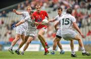 8 June 2014; Paddy Keenan, Louth, in action against, from left, Keith Cribbin, Pádraig O'Neill, Emmet Bolton and Paddy Brophy, Kildare. Leinster GAA Football Senior Championship, Quarter-Final, Louth v Kildare, Croke Park, Dublin.  Picture credit: Brendan Moran / SPORTSFILE