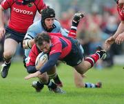 27 May 2006; Rob Henderson, in his last game for Munster, is tackled by Robin Sowden-Taylor, Cardiff Blues. Celtic League 2005-2006, Munster v Cardiff Blues, Thomond Park, Limerick. Picture credit: Kieran Clancy / SPORTSFILE