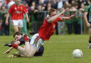 28 May 2006; David Heaney, Mayo, in action against Damien McKenna, London. Bank of Ireland Connacht Senior Football Championship, Preliminary Round, London v Mayo, Emerald Gaelic Grounds, Ruislip, London, England. Picture credit; Damien Eagers / SPORTSFILE