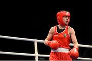 7 June 2014; Katie Taylor, Ireland, during her 60kg Final bout with Estelle Mossley, France. 2014 European Women’s Boxing Championships Finals, Polivalenta Hall, Bucharest, Romania. Picture credit: Pat Murphy / SPORTSFILE