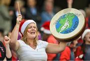 9 June 2014; Divine Word, Marley Grange, Rathfarnham, Dublin, supporter Caitríona Ní Threasaigh shows her support for her team during the game. Allianz Cumann na mBunscol Football Finals, Croke Park, Dublin. Picture credit: Barry Cregg / SPORTSFILE