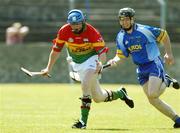 3 June 2006; Jonathan O'Neill, Carlow, in action against Martin Keating, Wicklow. Christy Ring Cup, Division 2B, Round 1, Wicklow v Carlow, Pearse Park, Arklow, Co. Wicklow. Picture credit: Matt Browne / SPORTSFILE