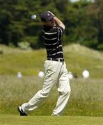 3 June 2006; Joe Moore, tees off from the 3rd during the 1st round of the East of Ireland Amateur Open Championship. Co. Louth Golf Club, Baltray, Co. Louth. Picture credit: Damien Eagers / SPORTSFILE