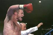 3 June 2006; Oisin Fagan celebrates victory in round seven. Vacant Irish Light Welterweight Title, Oisin Fagan.v.Jeff Thomas, National Stadium, South Circular Road, Dublin. Picture credit: David Maher / SPORTSFILE