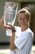 5 June 2006; Pauline Curley with the trophy after victory in the 2006 Flora Women's Mini-Marathon. Dublin. Picture credit: Brendan Moran / SPORTSFILE