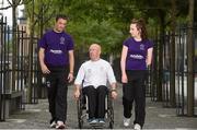 11 June 2014; Double Paralympic gold medallist Mark Rohan was joined by fellow athletes, swimmer Ellen Keane and footballer Gary Messett, to celebrate the announcement that Mondelez Ireland has extended its sponsorship of Paralympics Ireland until March 2017. Liam Harbison, CEO of Paralympics Ireland, and Mondelez Ireland Managing Director Justin Cook joined the athletes at the announcement in Dublin’s Grand Canal Dock. Mondelez, the owner of well-loved brands including Cadbury, Belvita and the Natural Confectionary Company, has signed a three year sponsorship taking the partnership beyond the next Paralympic Games in Rio in 2016 and plan to continue to develop the talent and awareness initiatives previously undertaken by Cadbury. Pictured at the launch are, from left, Gary Messett, footballer, Mark Rohan, Double Paralympic gold medal handcyclist, and Ellen Keane, swimmer. Grand Canal Dock, Dublin. Picture credit: Pat Murphy / SPORTSFILE