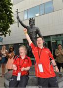 12 June 2014; Emma Hoban and Conrad McCullogh, Team Munster, before the Opening Ceremony of the Special Olympics Ireland Games. Bedford Row, Limerick. Picture credit: Diarmuid Greene / SPORTSFILE