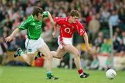 11 June 2006; Stephen Lavin, Limerick, in action against Fintan Gould, Cork. Bank of Ireland Munster Senior Football Championship, Semi-Final, Limerick v Cork, Gaelic Grounds, Limerick. Picture credit: Kieran Clancy / SPORTSFILE