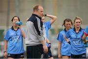 15 May 2014; Dublin manager Gregory McGonigle with his players at half-time. Aisling McGing Ladies U21 Football Final, Dublin v Meath, Clane, Co. Kildare. Picture credit: Piaras Ó Mídheach / SPORTSFILE