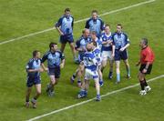 25 June 2006; Dublin and Laois players tussle during the match. Bank of Ireland Leinster Senior Football Championship, Semi-Final, Dublin v Laois, Croke Park, Dublin. Picture credit: Brian Lawless / SPORTSFILE