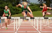 21 June 2014; Molly Scott, Scoill Conglais, Co. Wicklow, on her way to winning the Girls 80 Hurdles event. The 2014 Aviva Schools Tailteann Games. Morton Stadium, Santry, Dublin. Picture credit: Tomás Greally / SPORTSFILE