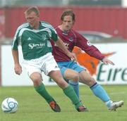 2 July 2006; Kieran O' Brien, Bray Wanderers, in action against Simon Webb, Drogheda United. eircom League, Premier Division, Bray Wanderers v Drogheda United, Carlisle Grounds, Bray, Co. Wicklow. Picture credit: David Levingstone / SPORTSFILE