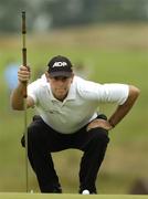 6 July 2006; Tom Lehman lines up a putt on the 9th green during the Kappa Smurfit European Open Golf Championship. K Club, Straffan, Co. Kildare. Picture credit: Matt Browne / SPORTSFILE