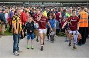 28 June 2014; Damien Hayes, Galway, leaves the field following his side's defeat. Leinster GAA Hurling Senior Championship, Semi-Final Replay, Kilkenny v Galway. O'Connor Park, Tullamore, Co. Offaly. Picture credit: Stephen McCarthy / SPORTSFILE