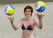 11 July 2006; Pauline Walsh, of UCD Volleyball Club, at a photocall ahead of the Bray Beach Volleyball Festival, which takes place this weekend and is part of the Bray Summerfest. The games commence at 10.45am on Saturday next with the Final at 5.45pm. Sandymount Strand, Dublin. Picture credit: Brendan Moran / SPORTSFILE