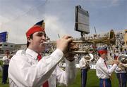 16 July 2006; A member of the Artaine Band plays the trumpet before the game. Bank of Ireland Leinster Senior Football Championship Final, Dublin v Offaly, Croke Park, Dublin. Picture credit: Ray McManus / SPORTSFILE