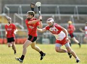 5 July 2014; Scott Nicholson, Down, in action against Tiarnan McCloskey, Derry. Ulster GAA Hurling Senior Championship, Semi-Final Replay, Down v Derry, Athletic Grounds, Armagh. Picture credit: Ramsey Cardy / SPORTSFILE