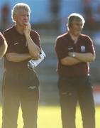 22 July 2006; Galway selector Sean Silke, left, watches the game alongside manager Conor Hayes. Guinness All-Ireland Senior Hurling Championship Quarter-Final, Galway v Kilkenny, Semple Stadium, Thurles, Co. Tipperary. Picture credit: Brendan Moran / SPORTSFILE