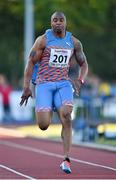 8 July 2014; Mark Lewis Francis, Great Britain, in action during the Men's 100m. Cork City Sports 2014, CIT, Bishopstown, Cork. Picture credit: Brendan Moran / SPORTSFILE