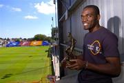 3 August 2006; Shelbourne's Joseph Ndo who was presented with the eircom / Soccer Writers Association of Ireland Player of the Month award for July. Tolka Park, Dublin. Picture credit: Brian Lawless / SPORTSFILE