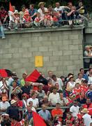 1 August 1999;  Armagh supporters during the Bank of Ireland Ulster Senior Football Championship Final match between Armagh and Down at St Tiernach's Park at Clones in Monaghan. Photo by David Maher/Sportsfile