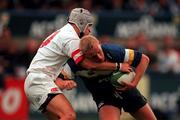 13 August 1999; Gareth Gannon of Guinness Leinster in action against David Humphreys of Ulster during the Guinness Interprovincial Rugby Championship match between Leinster and Ulster at Donnybrook in Dublin. Photo by Brendan Moran/Sportsfile