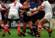 13 August 1999; Gareth Gannon of Leinster is tackled by Andy Ward of Ulster during the Guinness Interprovincial Rugby Championship match between Leinster and Ulster at Donnybrook in Dublin. Photo by Brendan Moran/Sportsfile