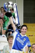 6 August 2006; Graine Smith, Cavan, holds aloft the Hugh Meehan cup. TG4 Ladies Ulster Junior Football Final, Cavan v Fermanagh, St Tighearnach's Park, Clones, Co. Monaghan. Picture credit; Oliver McVeigh / SPORTSFILE