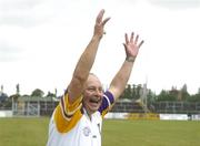 6 August 2006; Wexford Manager Nicky White celebrates his team's victory over Longford after the final whistle. TG4 Ladies Leinster Junior Football Final, Longford v Wexford, Dr. Cullen Park, Carlow. Picture credit; Ray Lohan / SPORTSFILE