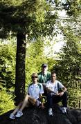 6 August 2006; Irish athletes Joanne Cuddihy, David McCarthy, centre, and Alistair Cragg relaxing in the Liseberg Amusement Park ahead of the European Athletics Championships. Gothenburg, Sweden. Picture credit; Brendan Moran / SPORTSFILE