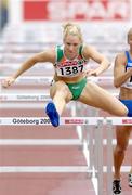 10 August 2006; Derval O'Rourke, Ireland, in action during her round 1 heat of the Women's 100m Hurdles where she qualified for the semi-finals in a time of 13.03secs. SPAR European Athletics Championships, Ullevi Stadium, Gothenburg, Sweden. Picture credit; Brendan Moran / SPORTSFILE