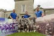 11 July 2014; The Royal Dublin Society (RDS) and Leinster Rugby have this morning announced plans for the redevelopment of the RDS Arena. The first stage of the plan is a six month worldwide architectural competition, administered by the RIAI, after which a five member jury will select a winning design for the new RDS Arena. This is the first time that a process of this nature has been used for the design of sports stadia in Ireland. Further information on the competition is available at www.riai.ie and it is hoped that the winning design for the new RDS Arena will be unveiled in December 2014. Pictured at today’s event are Leinster head coach Matt O'Connor with leinster players Luke Fitzgerald, left, and Sean O'Brien, right. RDS, Merrion Road, Dublin 4. Picture credit: Matt Browne / SPORTSFILE