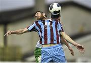 11 July 2014; Gavin Brennan, Drogheda United, in action against Brian Lenihan, Cork City. SSE Airtriity League Premier Division, Drogheda United v Cork City, United Park, Drogheda, Co. Louth. Photo by Sportsfile