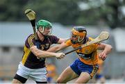 12 July 2014; John Conlon, Clare, in action against Matthew O'Hanlon, Wexford. GAA Hurling All-Ireland Senior Championship Round 1 Replay, Clare v Wexford, Wexford Park, Wexford. Picture credit: Dáire Brennan / SPORTSFILE