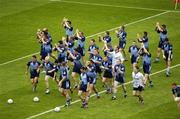 12 August 2006; The Dublin squad salute the 'Hill' before the game. Bank of Ireland All-Ireland Senior Football Championship, Quarter-Final, Dublin v Westmeath, Croke Park, Dublin. Picture credit; Ray McManus / SPORTSFILE