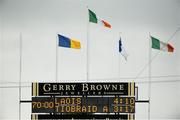 12 July 2014; The scoreboard at full-time. GAA Football All-Ireland Senior Championship Round 3A, Laois v Tipperary. O'Moore Park, Portlaoise, Co. Laois. Picture credit: Piaras Ó Mídheach / SPORTSFILE