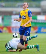 13 July 2014; Chris Shields, Dundalk FC, in action against Shane Robinson, Shamrock Rovers. SSE Airtricity League Premier Division, Shamrock Rovers v Dundalk, Tallaght Stadium, Tallaght, Co. Dublin. Picture credit: Ray Lohan / SPORTSFILE